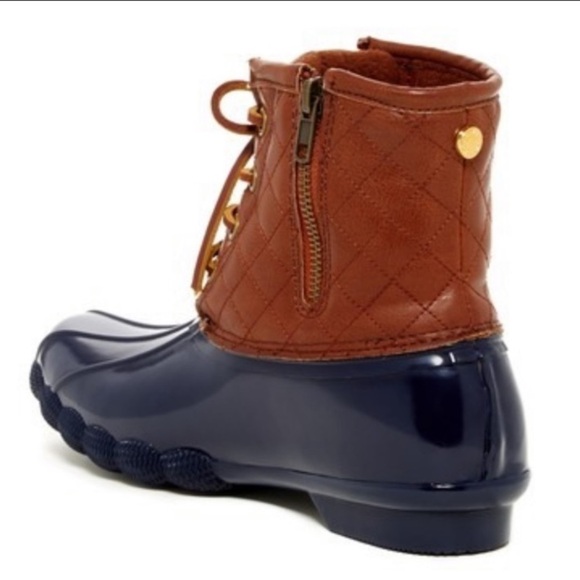 Steve Madden Tillis Weather rain Boots navy brown‎ - Picture 2 of 10